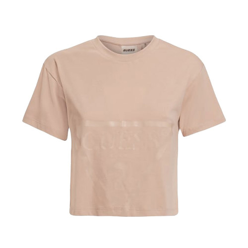 Guess Γυναικεία κοντομάνικη μπλούζα crop Maglieria Tagliata T-Shirt